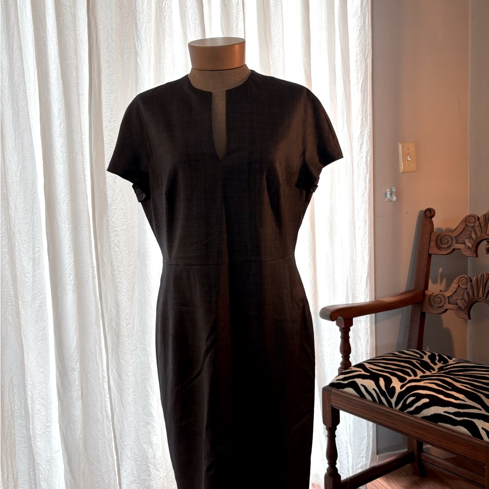 Hugo Boss Blue and Black Midi Dress